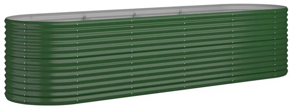 Garden Raised Bed Powder-coated Steel 296x80x68 cm Green