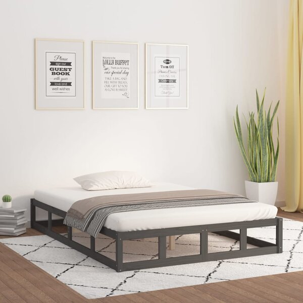 Bed Frame without Mattress Grey 120x190 cm Small Double Solid Wood