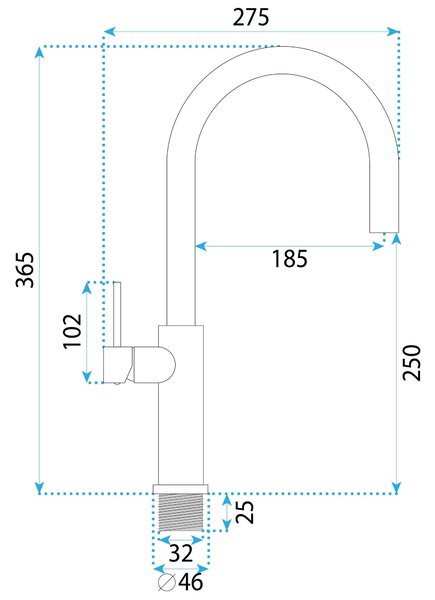 Kitchen faucet REA Rivo Brush Nickel
