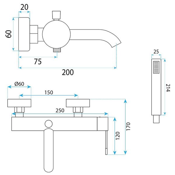 Bath faucet REA Venti Gold