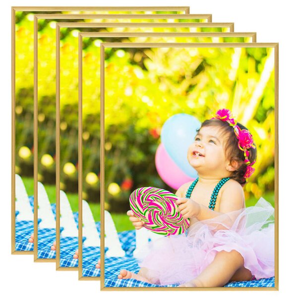 Photo Frames Collage 5 pcs for Table Gold 15x21cm MDF