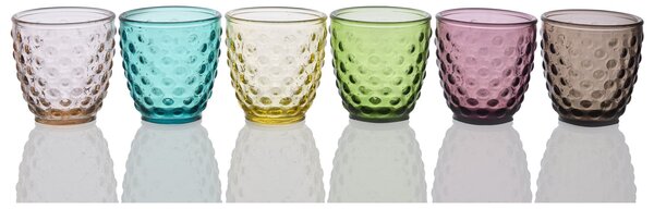 BOLLE SET OF 6 WATER GLASSES ASSORTED COLOURS