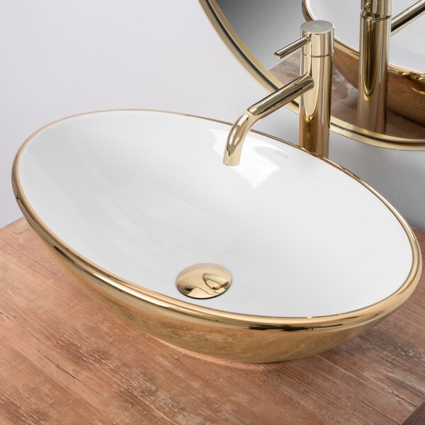 Countertop washbasin REA Pamela Gold White