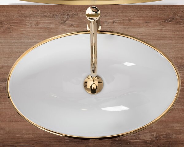 Countertop washbasin REA Pamela Gold White