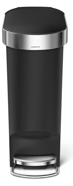 Simple Human 40 Litre Slim Black Bin with Liner Black