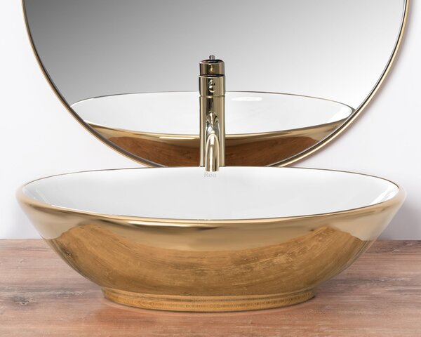 Countertop washbasin REA Pamela Gold White