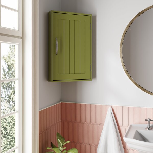 Cerelia Corner Wall Cabinet Moss Green