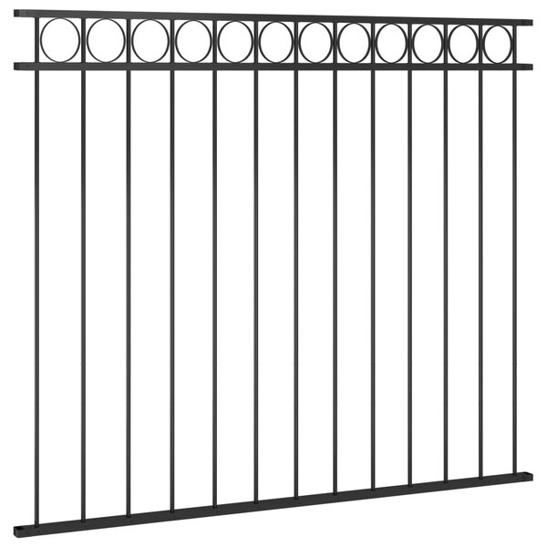 Fence Panel Steel 1.7x1.5 m Black