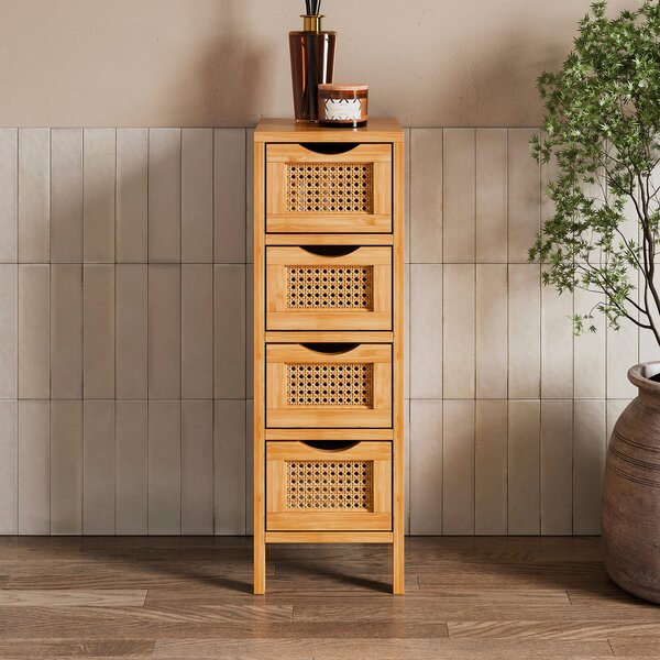 Avani 4 Drawer Storage Unit, Bamboo Bamboo