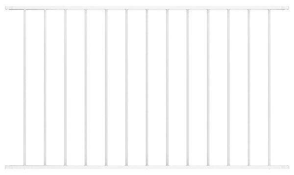 Fence Panel Powder-coated Steel 1.7x1.25 m White