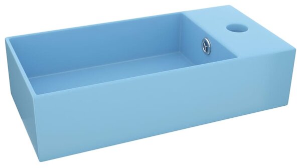 Bathroom Sink with Overflow Ceramic Light Blue