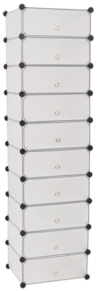 Interlocking Shoe Organiser with 10 Compartments White