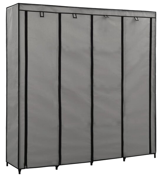 Wardrobe with 4 Compartments Grey 175x45x170 cm