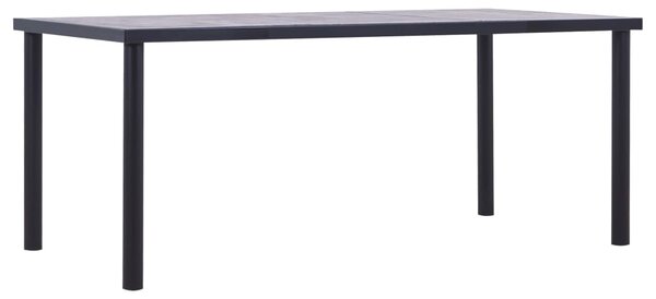 Dining Table Black and Concrete Grey 180x90x75 cm MDF