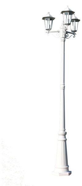 Garden Light Post 3-arms 215 cm White Aluminium