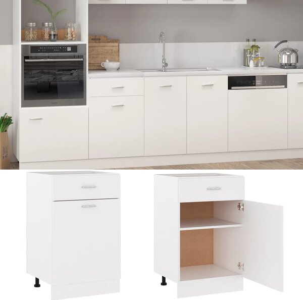 Drawer Bottom Cabinet White 50x46x81.5 cm Engineered Wood