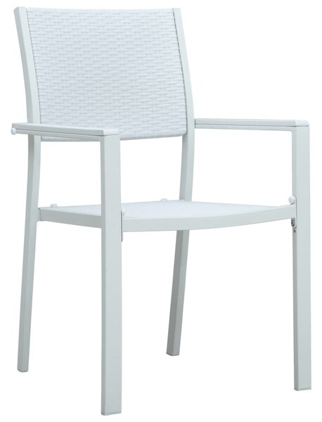 Garden Chairs 4 pcs White Plastic Rattan Look