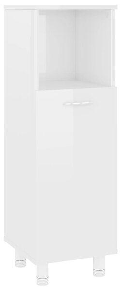 Bathroom Cabinet High Gloss White 30x30x95 cm Engineered Wood