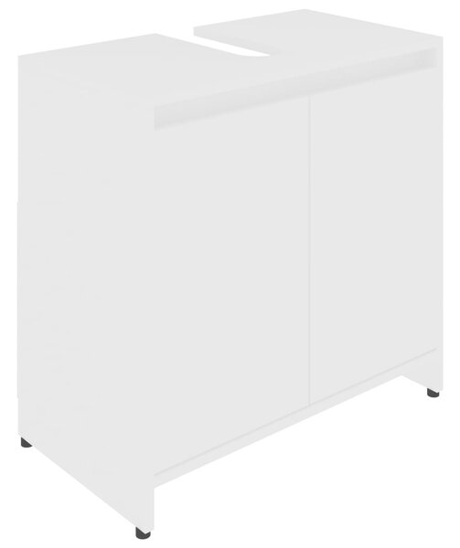 Bathroom Cabinet White 60x33x61 cm Engineered Wood