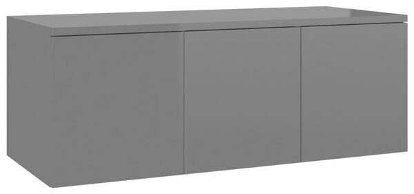 TV Cabinet High Gloss Grey 80x34x30 cm Engineered Wood