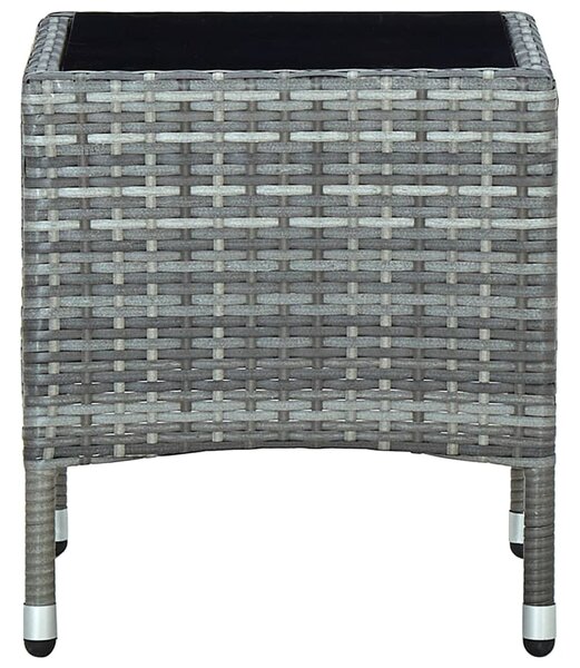 Garden Table Grey 40x40x45 cm Poly Rattan