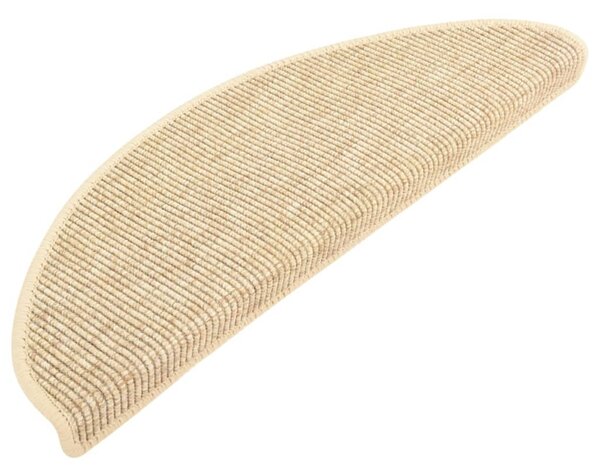 Stair Mats Self-adhesive Sisal-Look 15 pcs 65x21x4 cm Beige