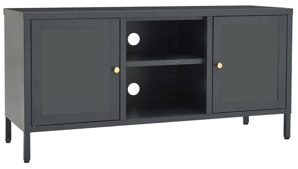 TV Cabinet Anthracite 105x35x52 cm Steel and Glass