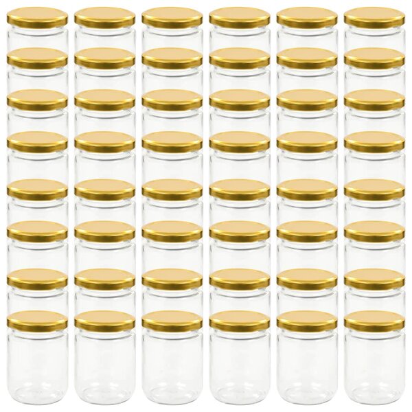 Glass Jam Jars with Gold Lid 48 pcs 230 ml