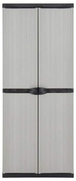 Garden Storage Cabinet with 3 Shelves Grey&Black 68x40x168 cm