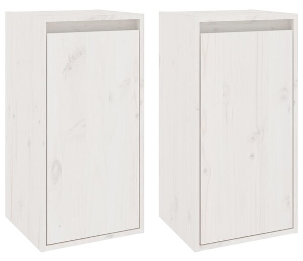 Wall Cabinets 2 pcs White 30x30x60 cm Solid Wood Pine