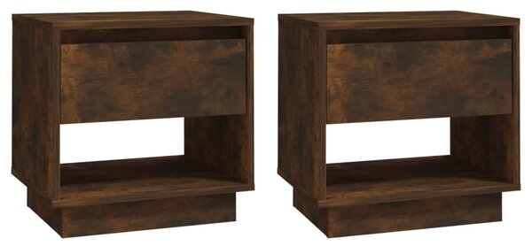 Bedside Cabinets 2 pcs Smoked Oak 45x34x44 cm Engineered Wood