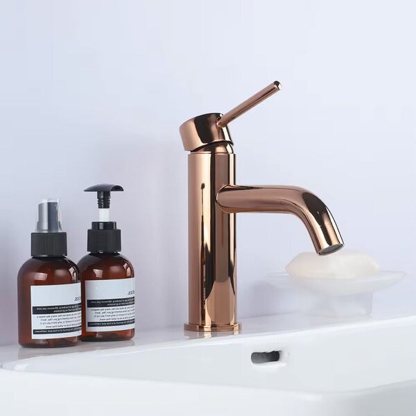 Bathroom faucet Rea Lungo Rose Gold Low