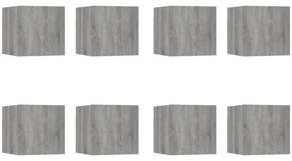 Wall-mounted TV Cabinets 8 pcs Grey Sonoma 30.5x30x30 cm