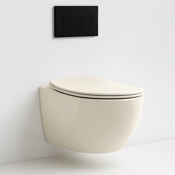 Toilet bowl REA Carlo Mini Rimless Ecru