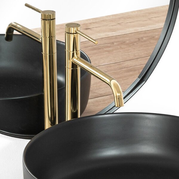 Bathroom faucet Rea Lugano Slim Gold High