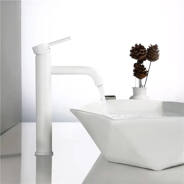 Bathroom faucet Rea Lungo White High