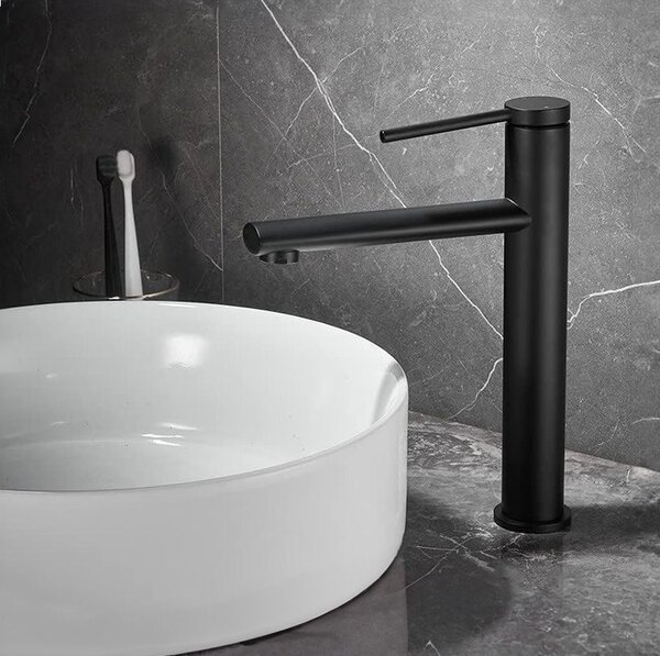 Bathroom faucet Rea Oval Black High