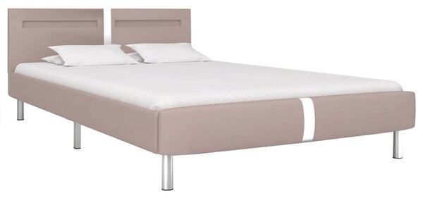 Bed Frame with LED without Mattress Cappuccino 135x190 cm Double