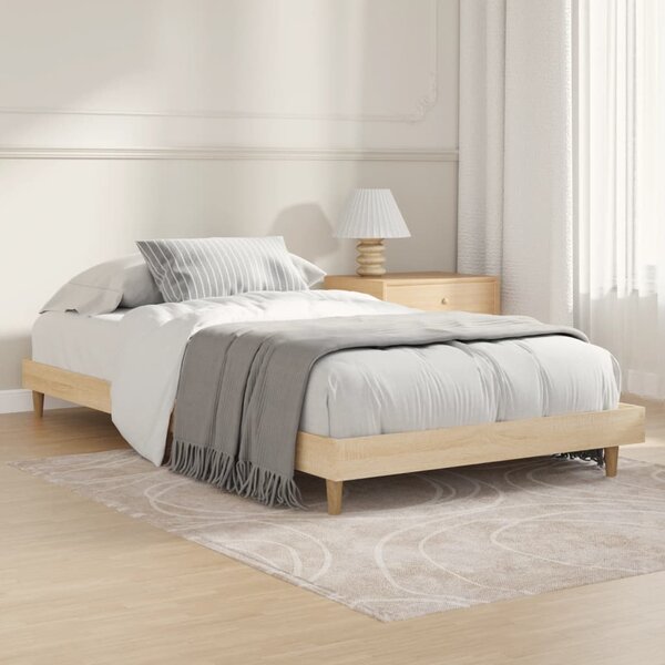 Bed Frame without Mattress Sonoma Oak 90x200 cm Engineered Wood