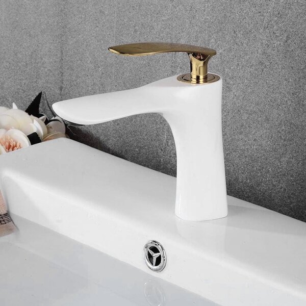 Bathroom faucet Rea Orbit White Gold Low