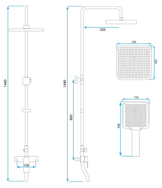 Shower set REA ARGUS GOLD