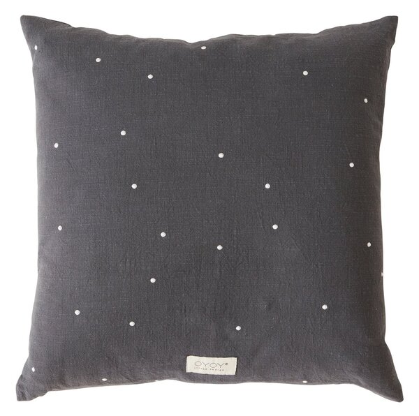 OYOY Kyoto Dot cushion 50x50 cm Anthracite