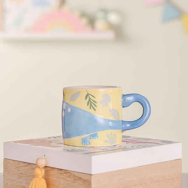 Petit Cheri Dinosaur Mug with Dinosaur Handle Blue