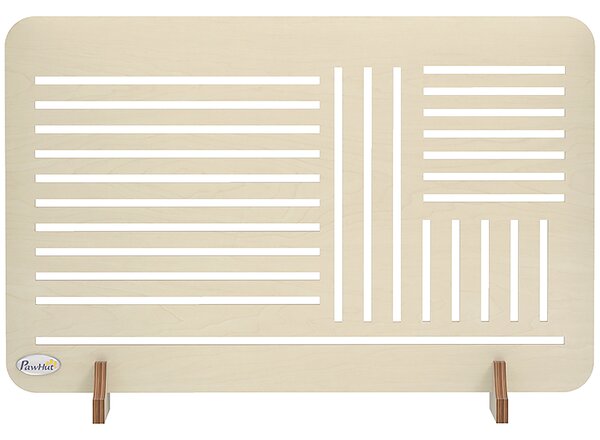 PawHut Freestanding Pet Gate, Portable Dog Barrier Gate with Feet for Small Breeds, 75 x 51 cm, Natural Wood