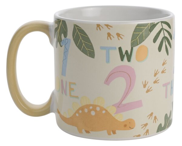 Petit Cheri Dinosaur Numbers Mug Yellow