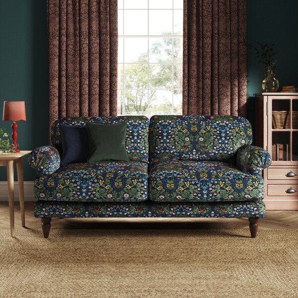 Jolene William Morris Blackthorn Print Velvet 3 Seater Sofa Blackthorn Dewberry