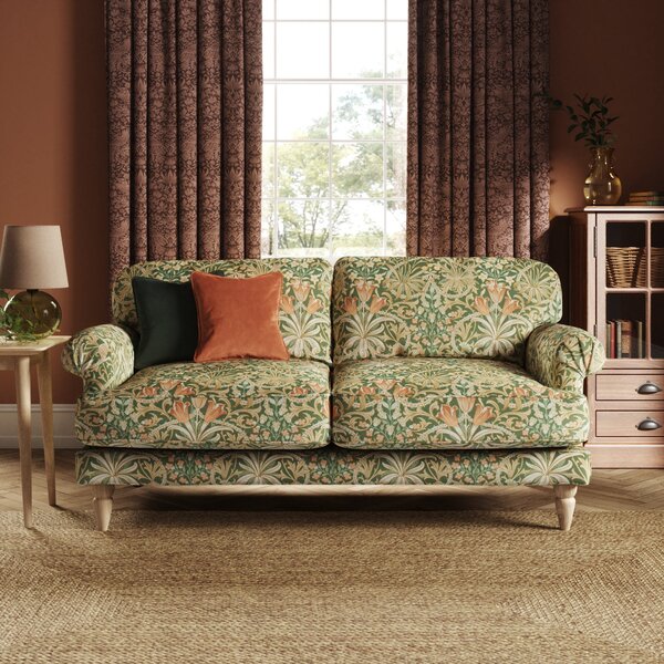 Jolene William Morris Woodland Weeds Print Velvet 3 Seater Sofa Woodland Weeds Fennel