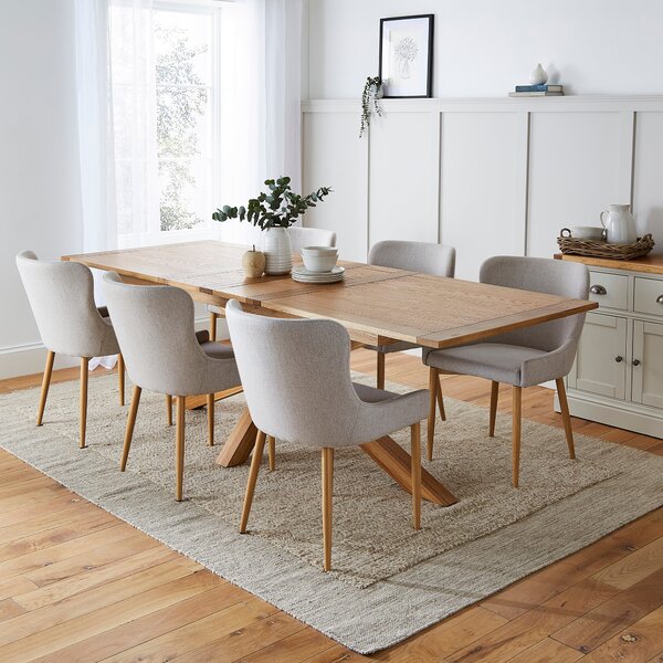 Xavi 6-8 Seater Rectangular Extendable Dining Table, Oak Oak