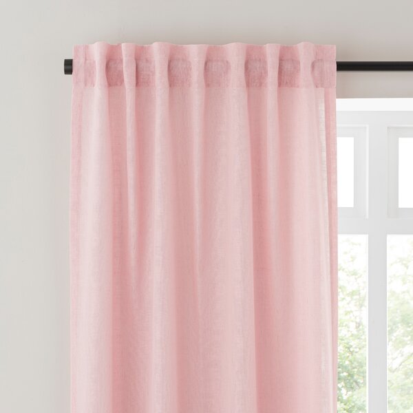 Touch of Linen Unlined Tab Top Curtains Blush (Pink)