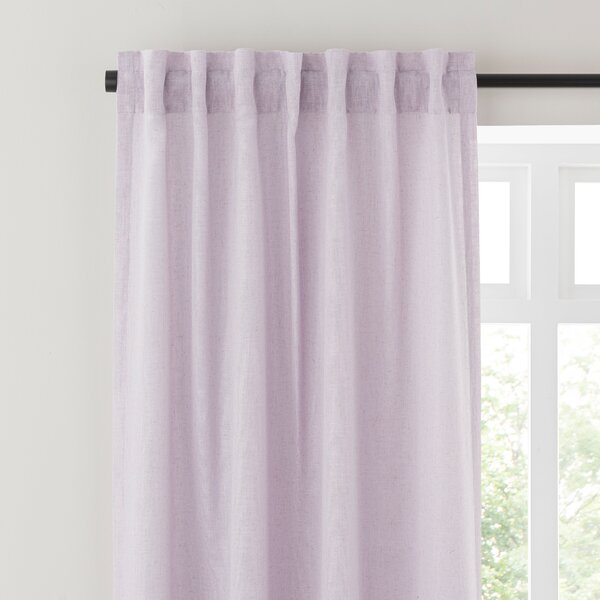 Touch of Linen Unlined Tab Top Curtains Lilac